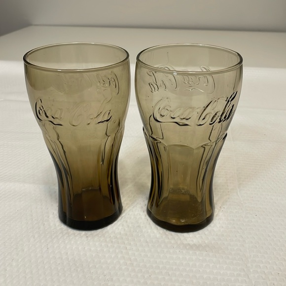 Vintage Coca Cola brown 14 oz drinking glass. Set of 2. - Picture 1 of 4